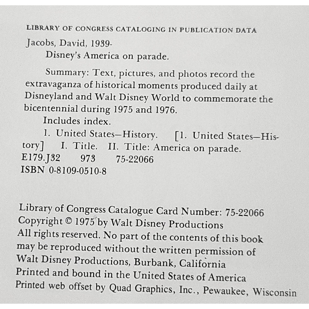 Disney's America on Parade History of USA  Book David Jacobs 1975 VIDEO - Picture 4 of 4